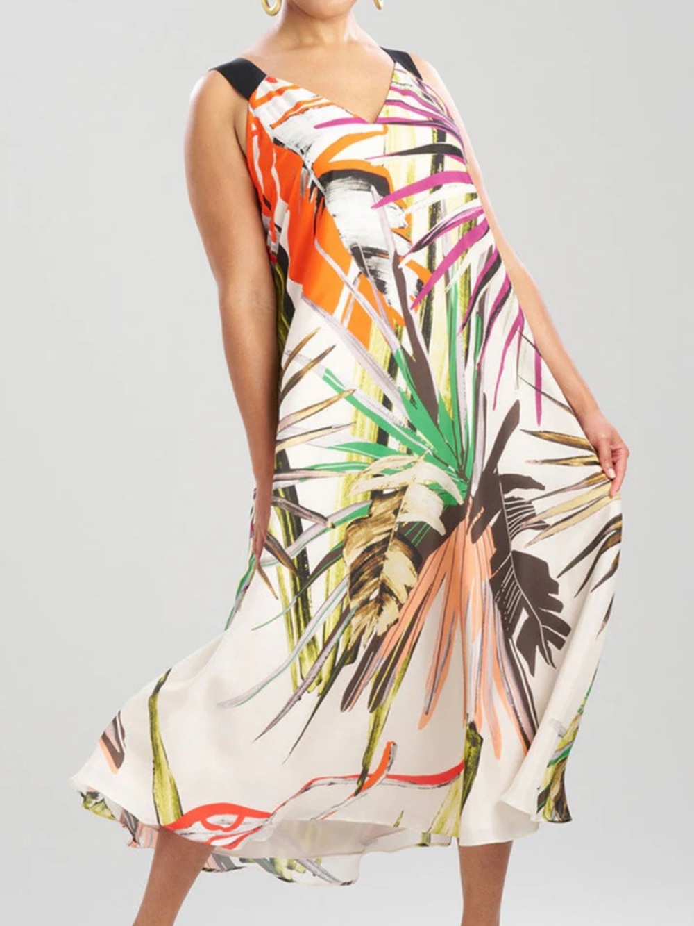 Natori El Nido Obi Silk Oversized Tank Dress L NWT